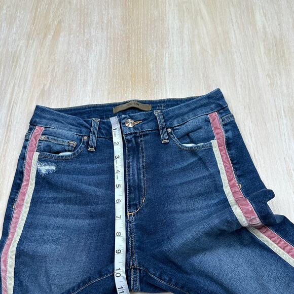Joe's Jeans Honey High Rise Curvy Skinny Ankle Side Stripe Raina Distressed 29 - Picture 8 of 15